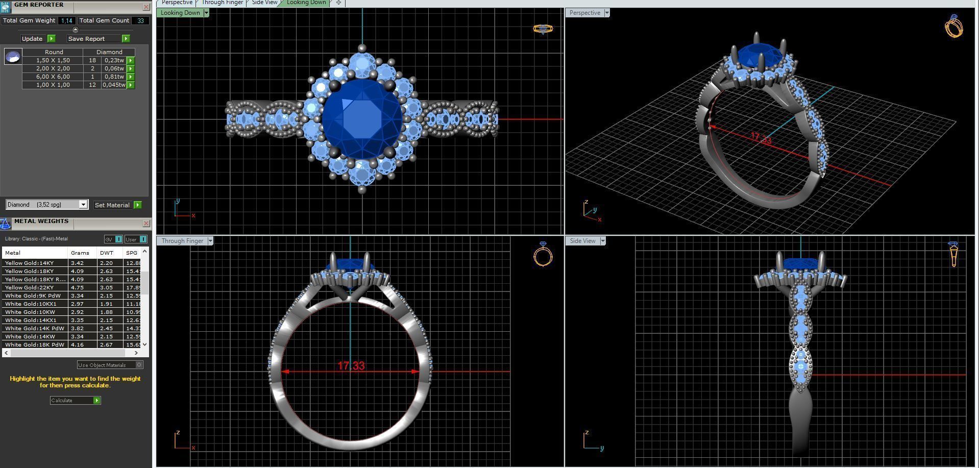 diamonds rings with Halo Round 3D print model_60