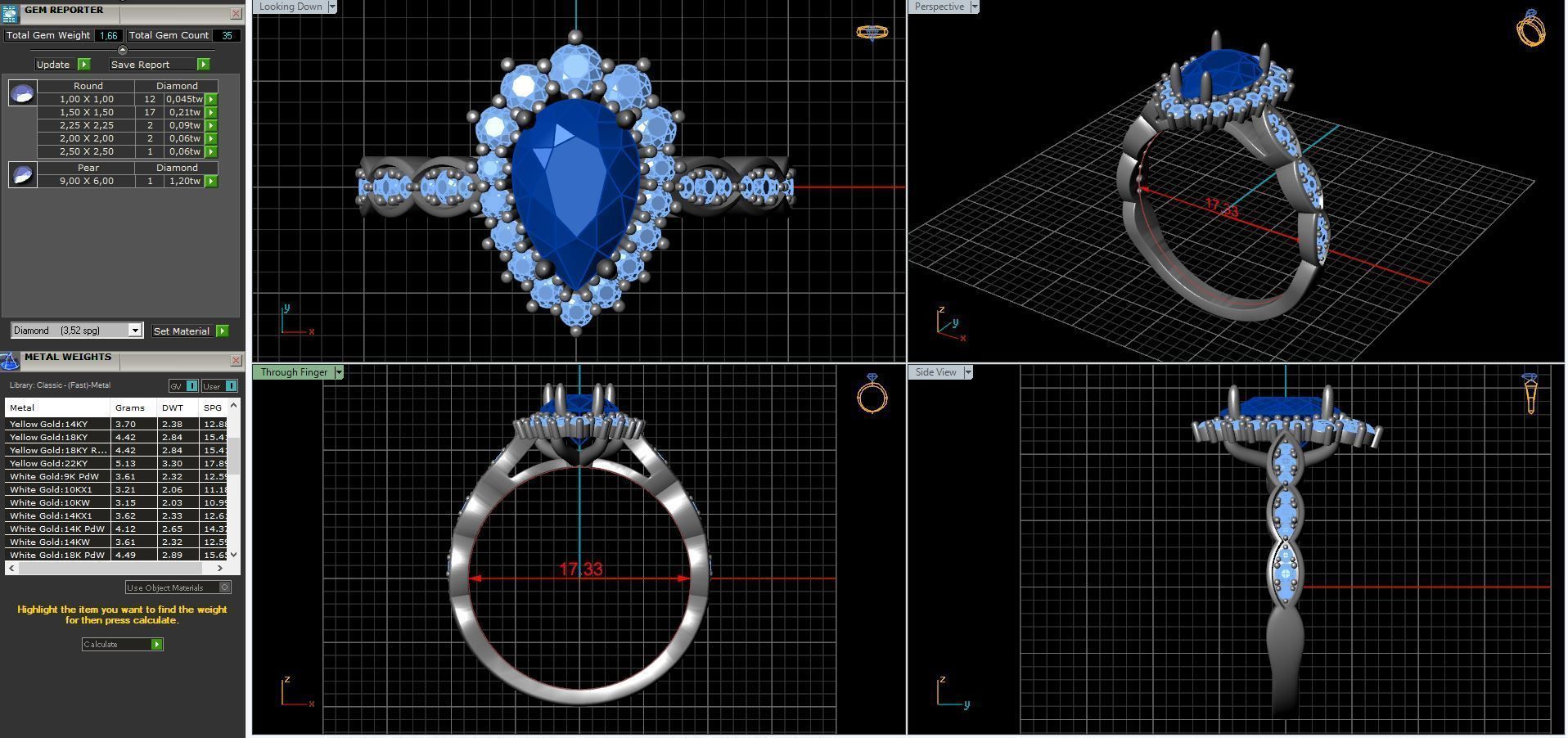 diamonds rings with Halo Round 3D print model_21