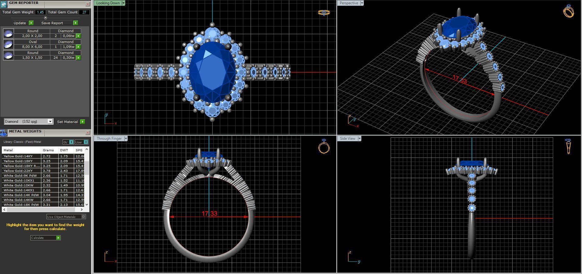 diamonds rings with Halo Round 3D print model_105