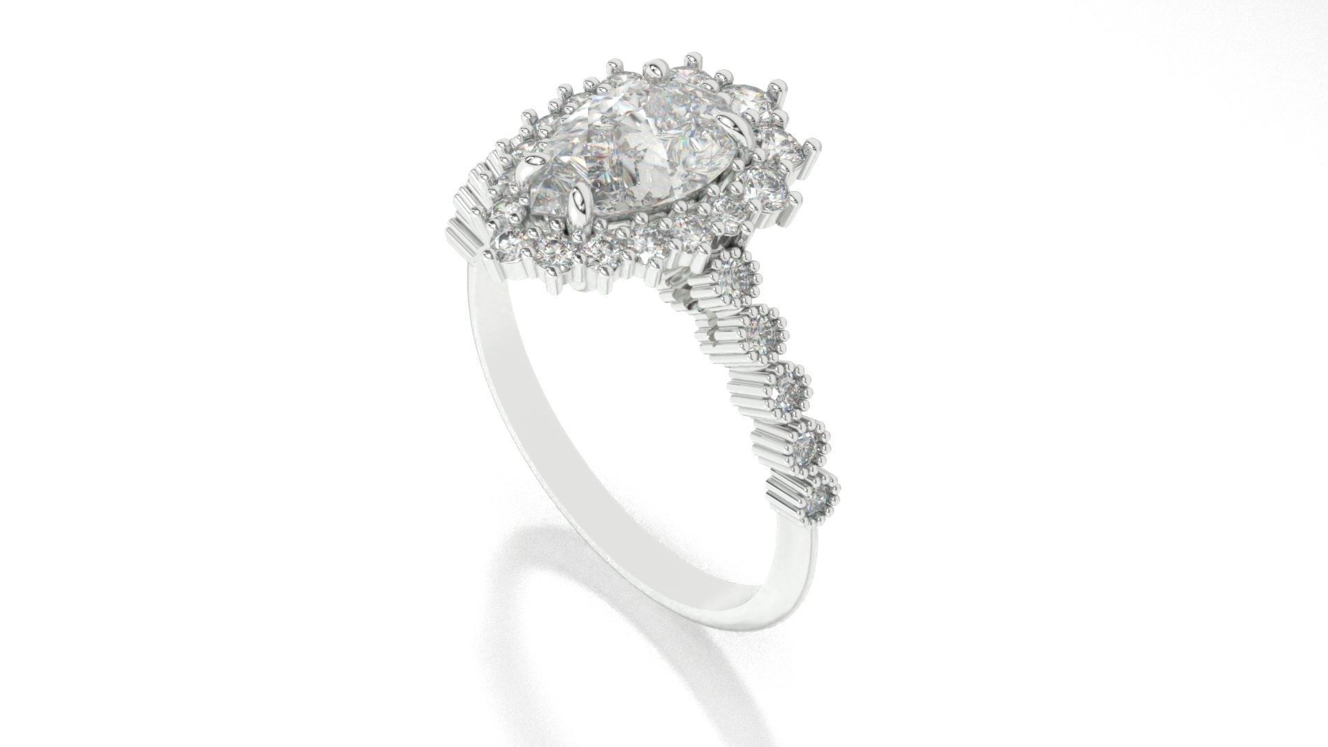 diamonds rings with Halo Round 3D print model_109