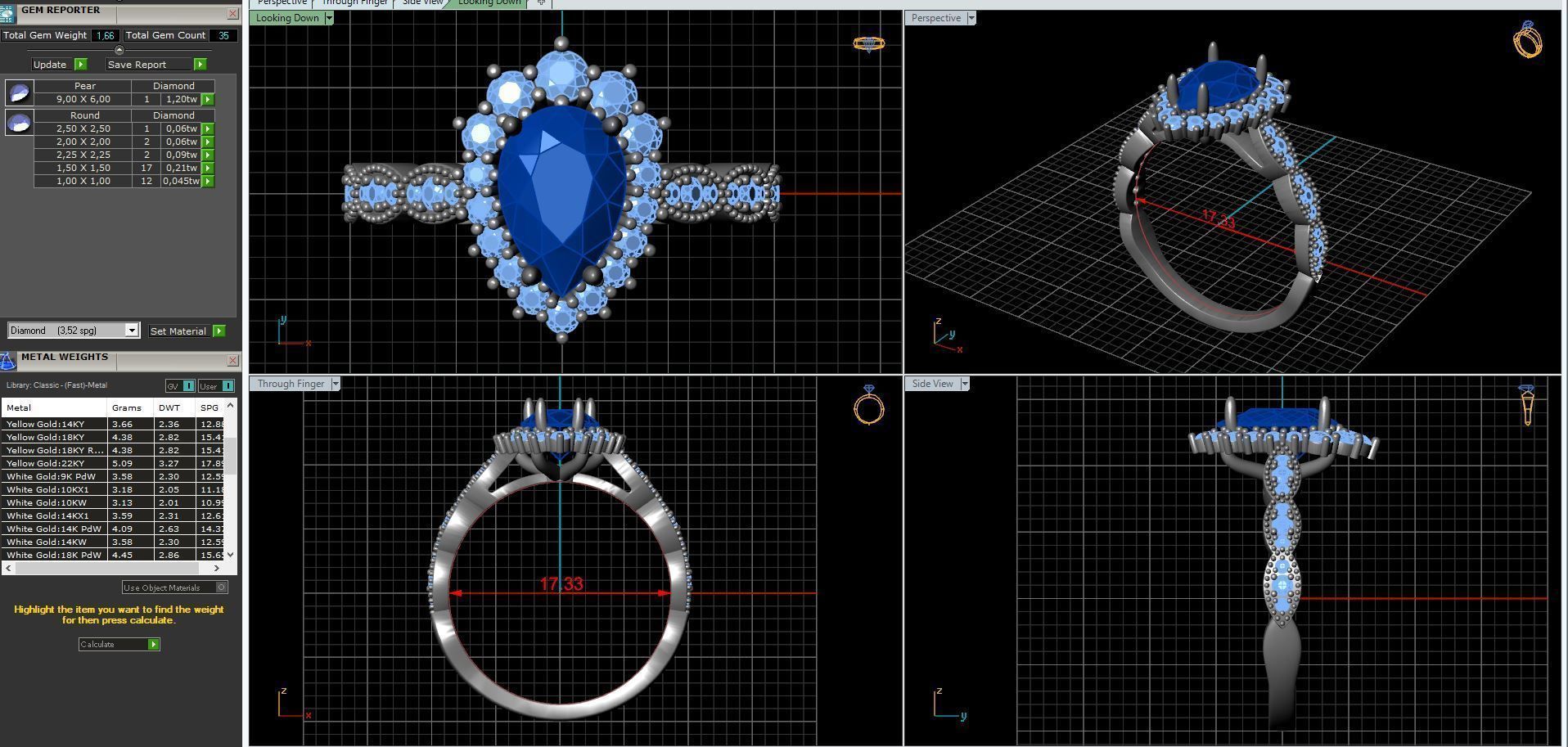 diamonds rings with Halo Round 3D print model_51