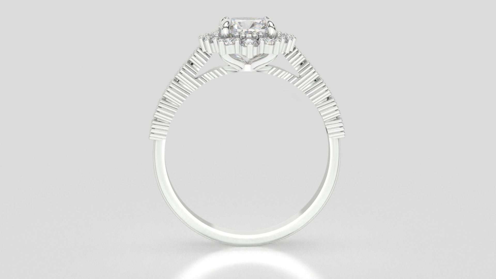 diamonds rings with Halo Round 3D print model_96