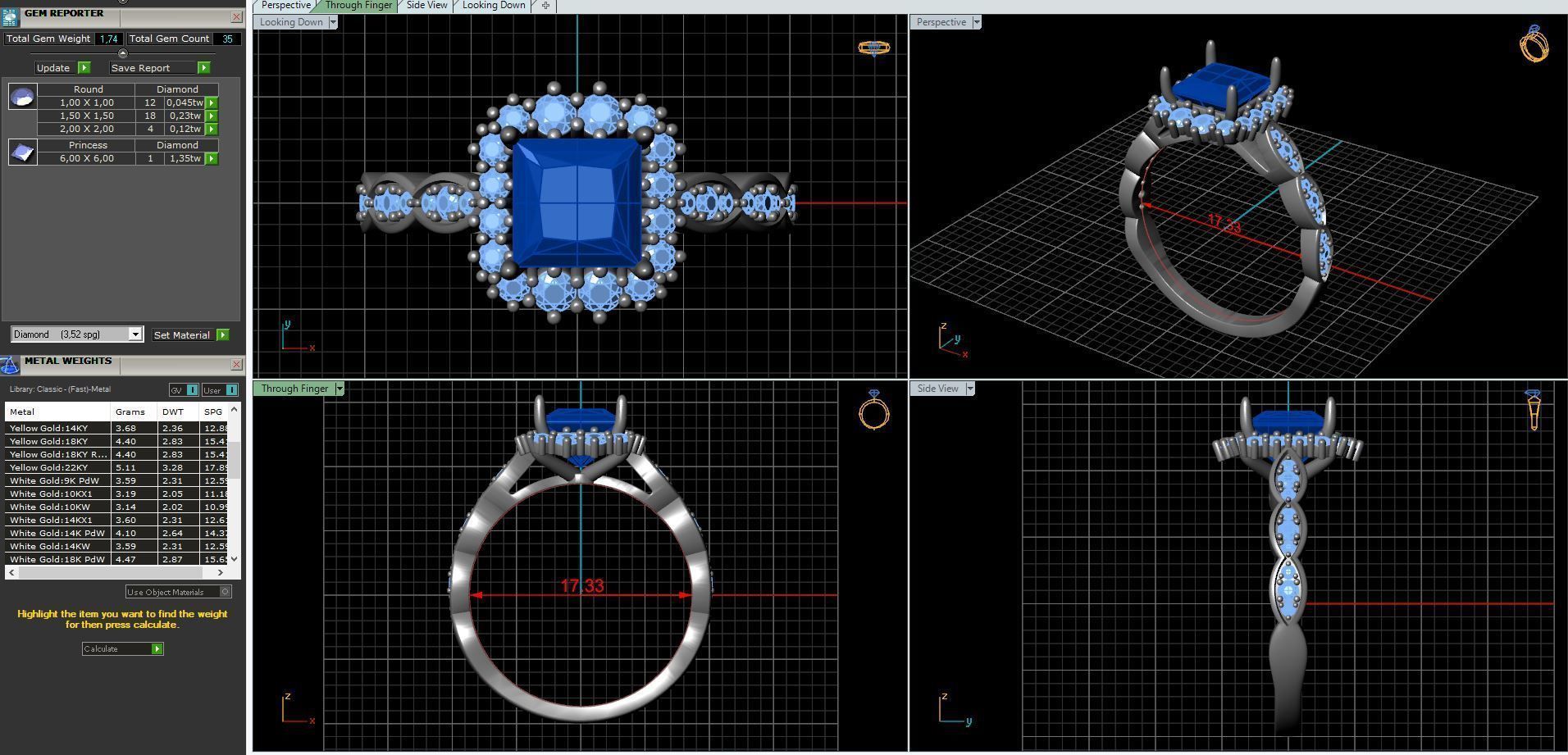 diamonds rings with Halo Round 3D print model_26