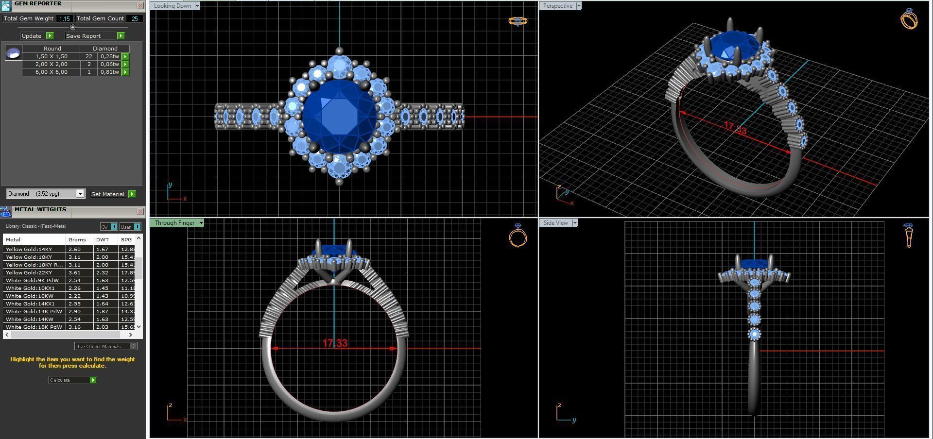 diamonds rings with Halo Round 3D print model_118