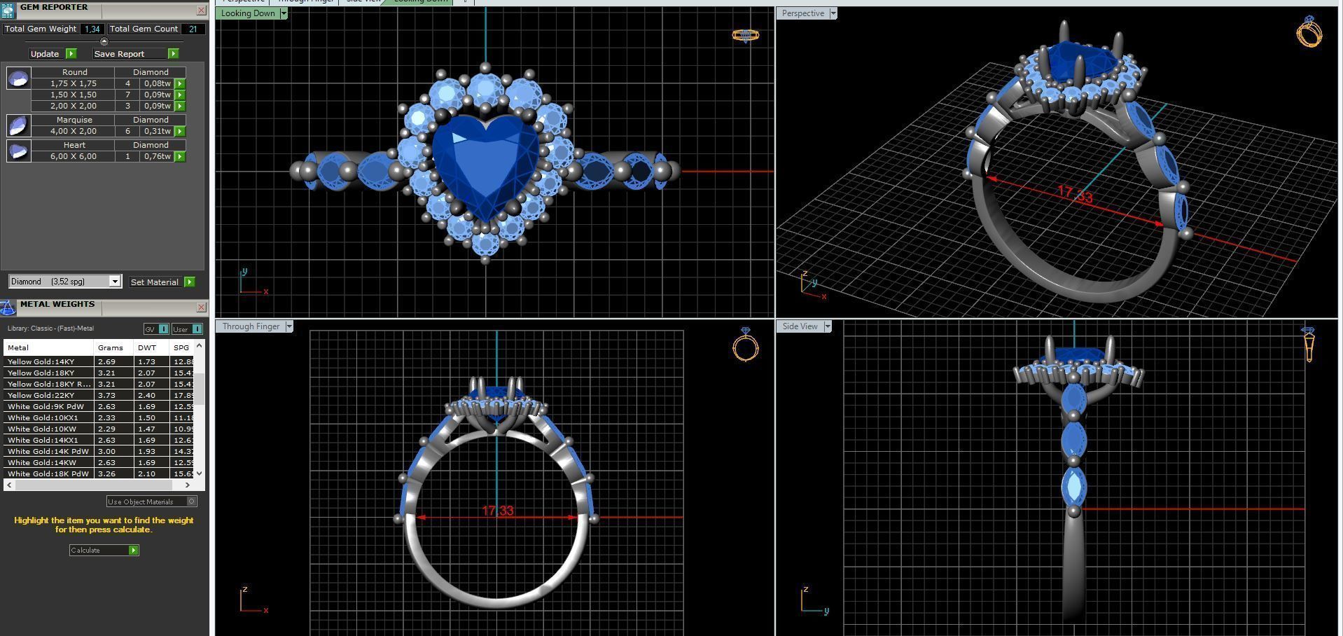 diamonds rings with Halo Round 3D print model_69