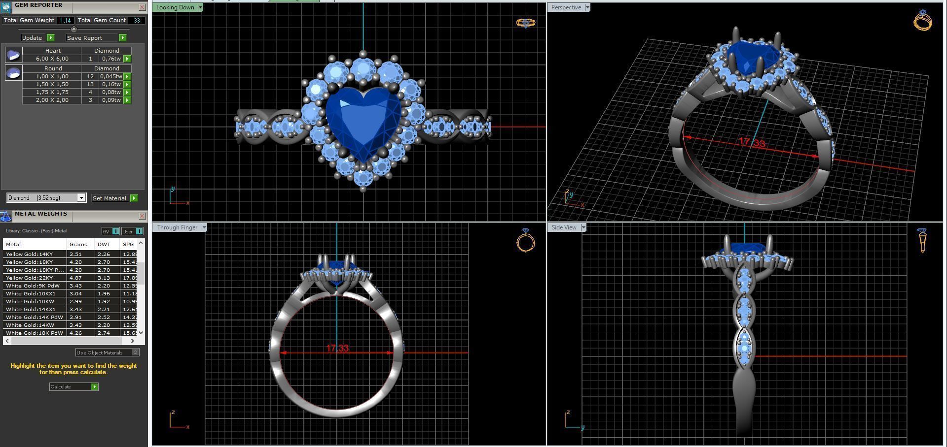 diamonds rings with Halo Round 3D print model_11