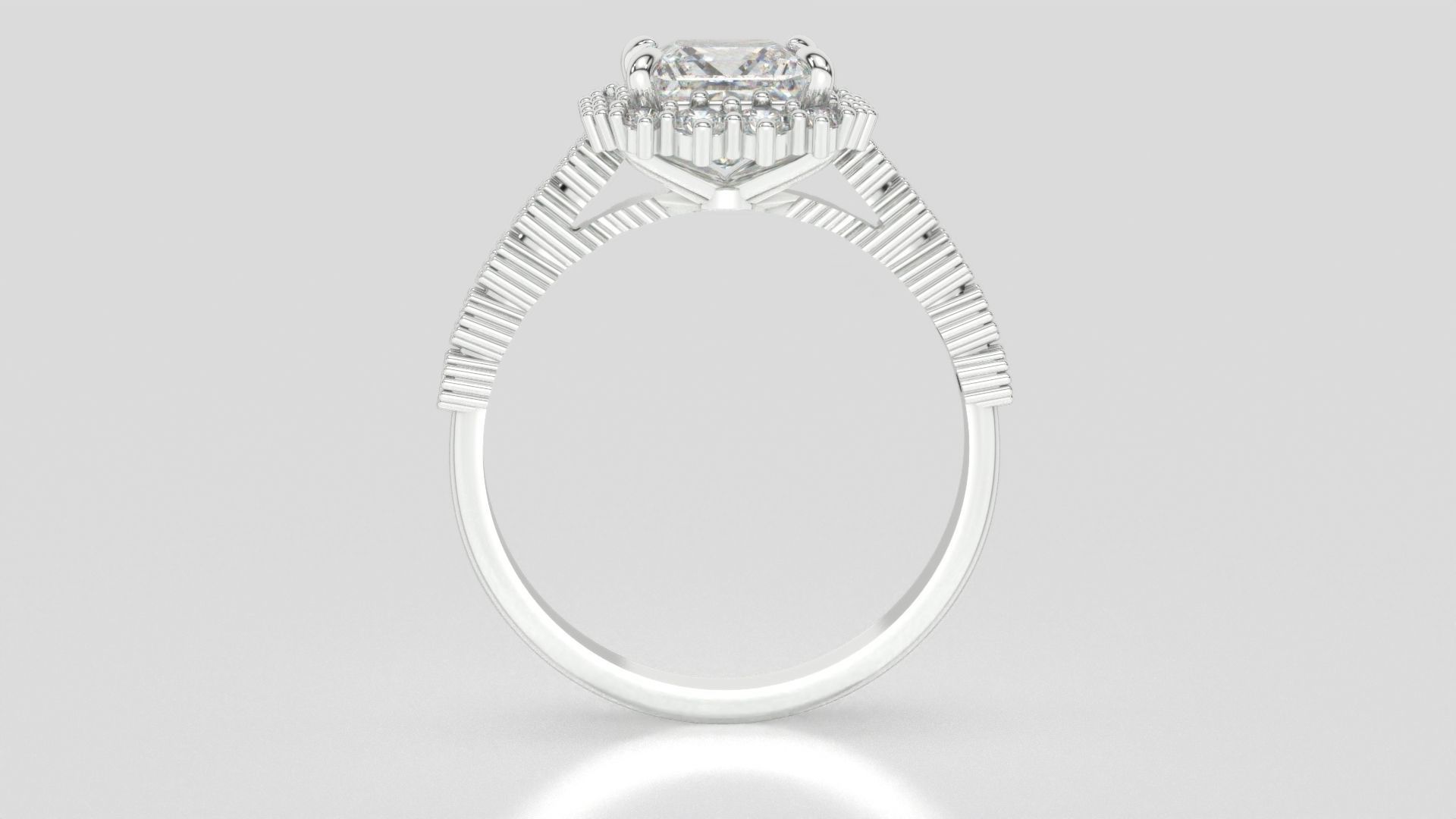 diamonds rings with Halo Round 3D print model_115