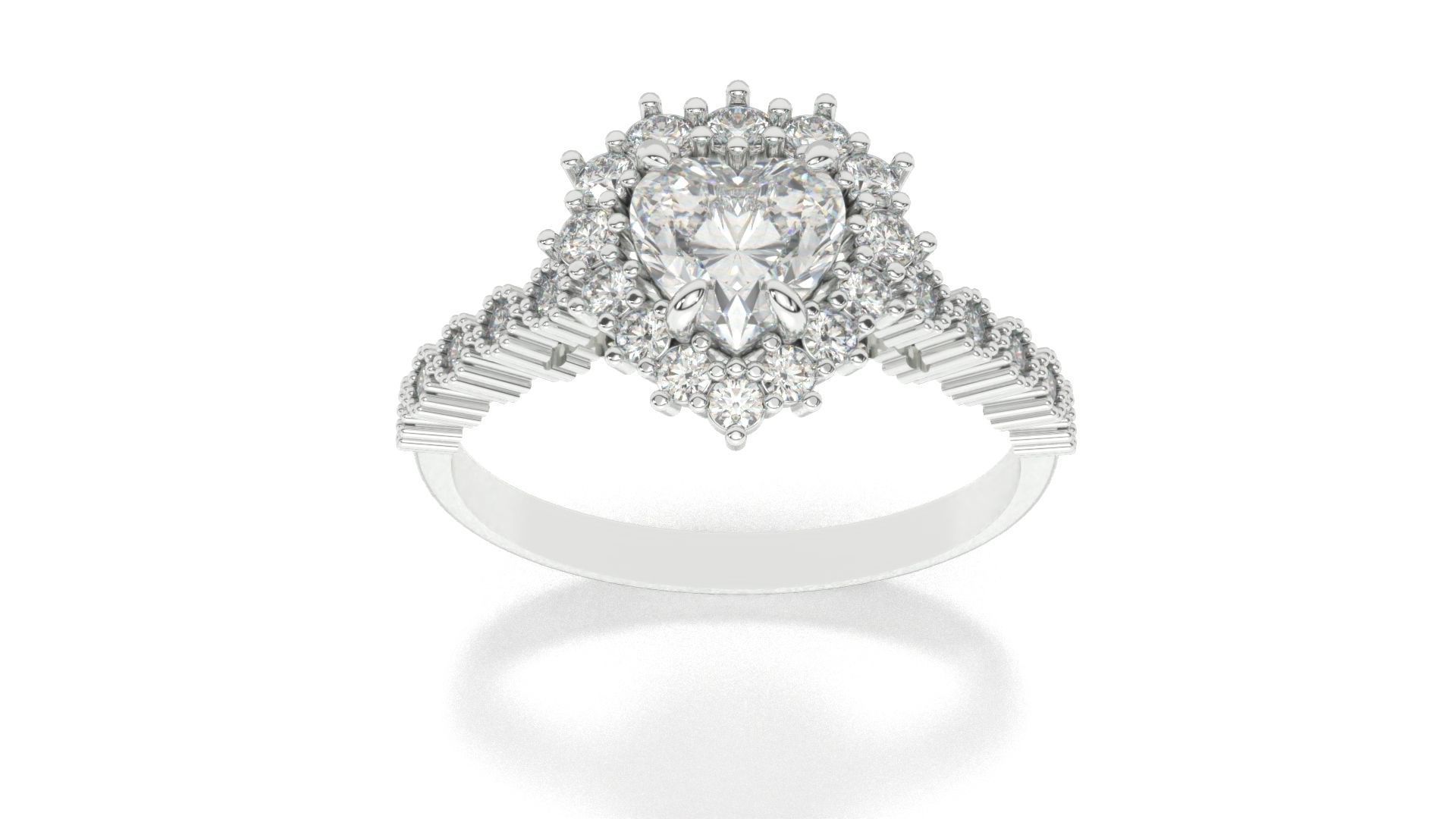 diamonds rings with Halo Round 3D print model_99