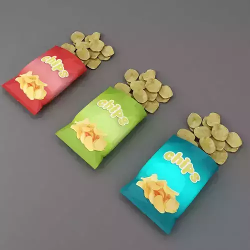 Chips packet 3d model 