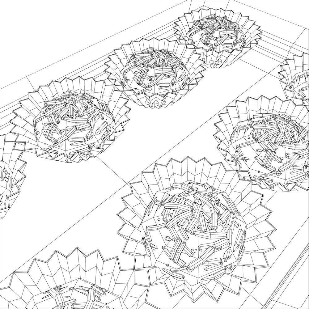 Chocolate balls on serving plate 3d model  3D model_3