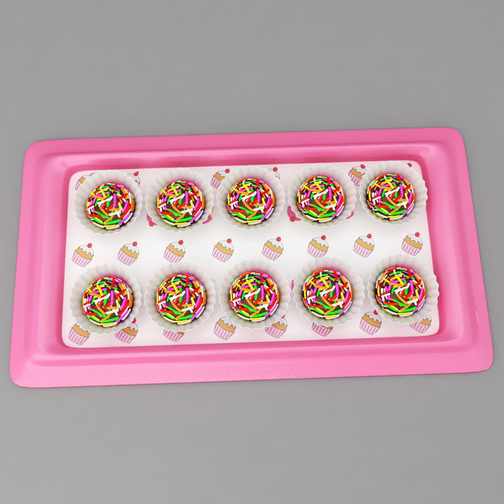 Chocolate balls on serving plate 3d model  3D model_1