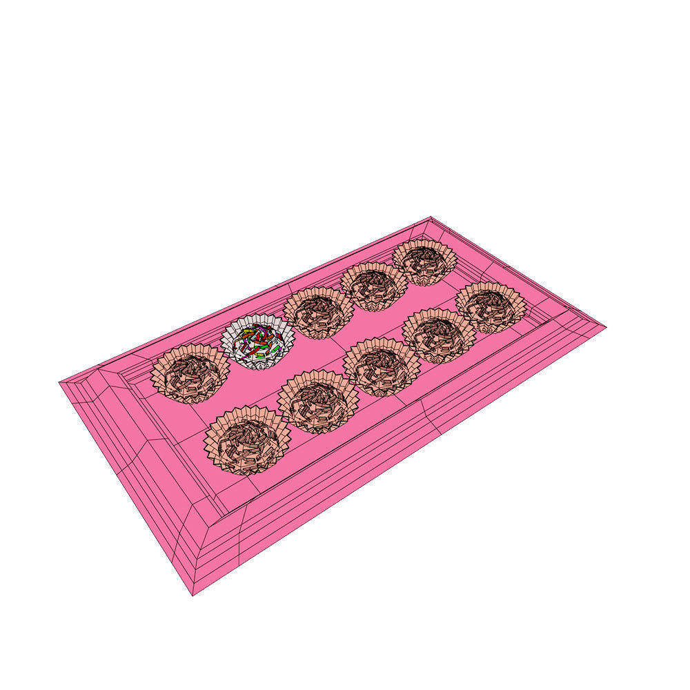 Chocolate balls on serving plate 3d model  3D model_4