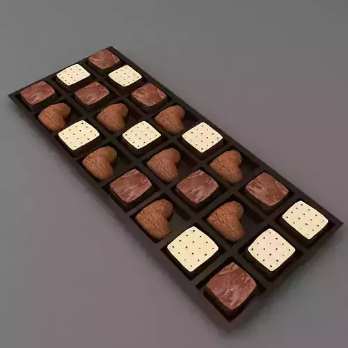 Chocolate cookies tray 3d model 