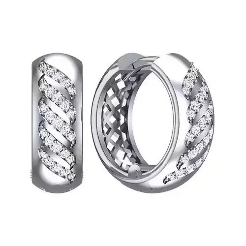 Geometry earrings with diamonds