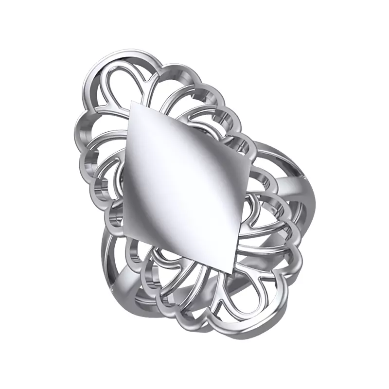 Flat ring with floral pattern Free 3D print model