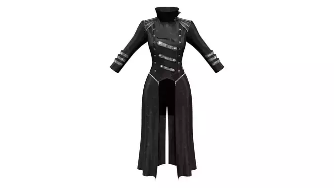 Ladies Punk Rock Full Length Gothic Coat