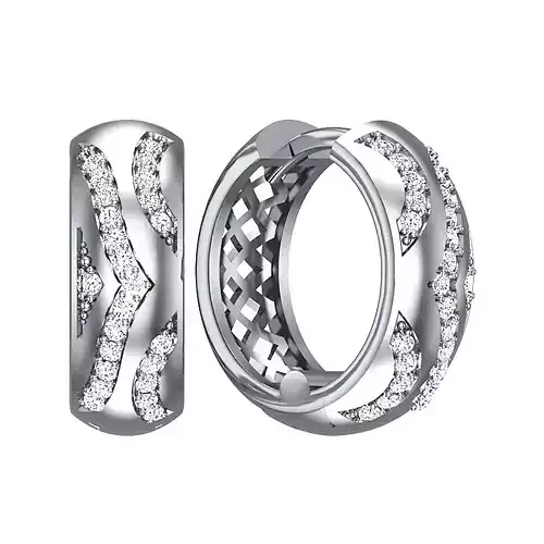 Earrings geometry with diamonds 3D print model