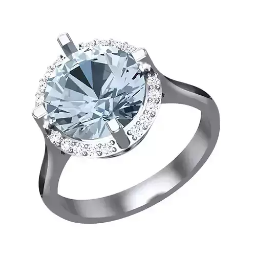 Ring with a round stone in the center