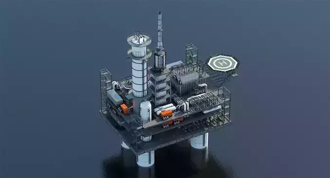 Oil Rig Platform 3D model