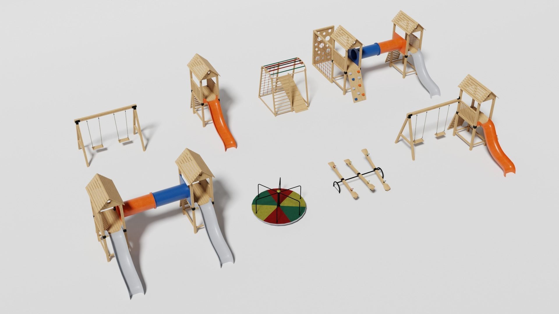 Playground pack v3 Low-poly 3D model_1