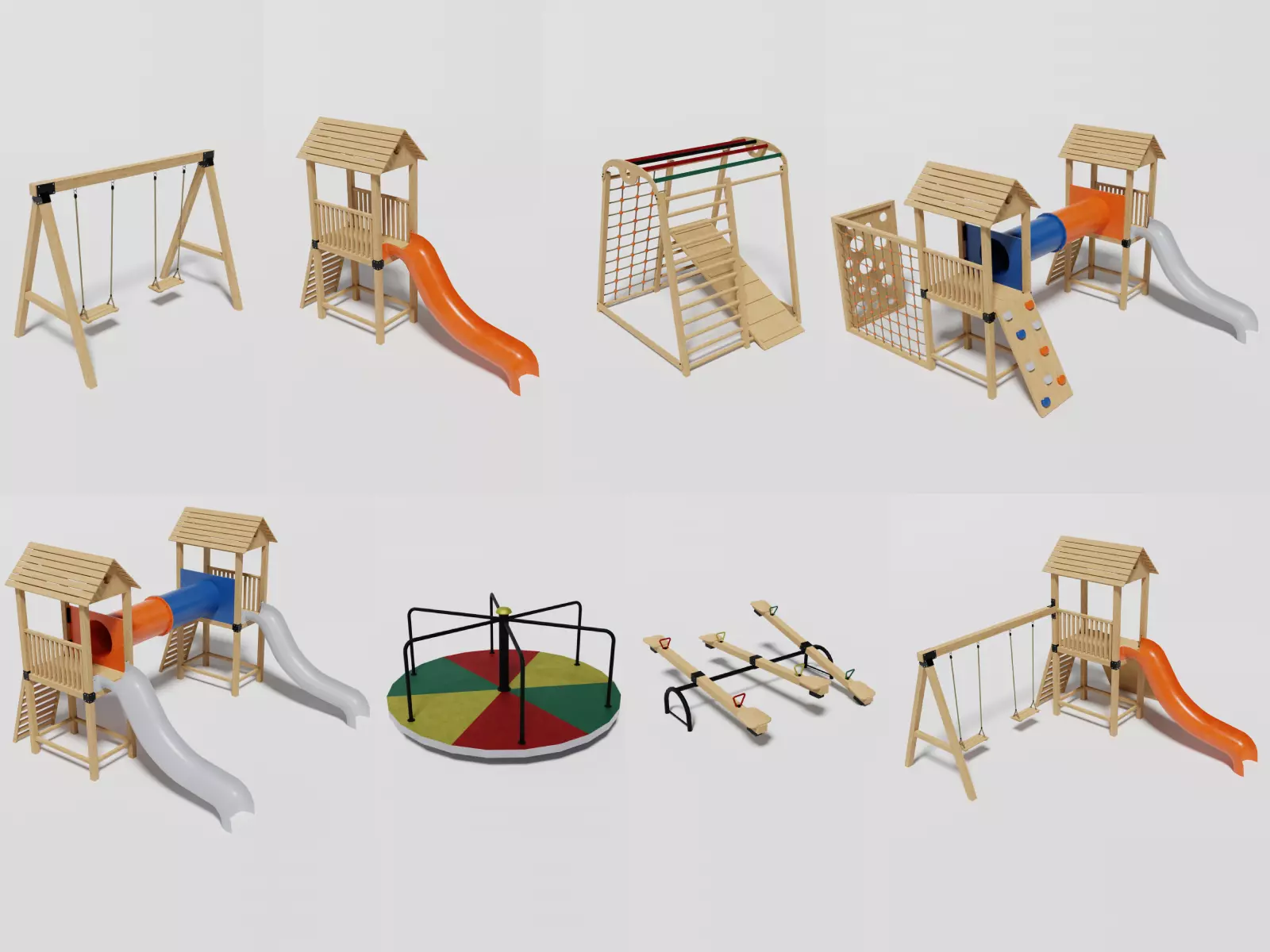 Playground pack v3 Low-poly 3D model_0