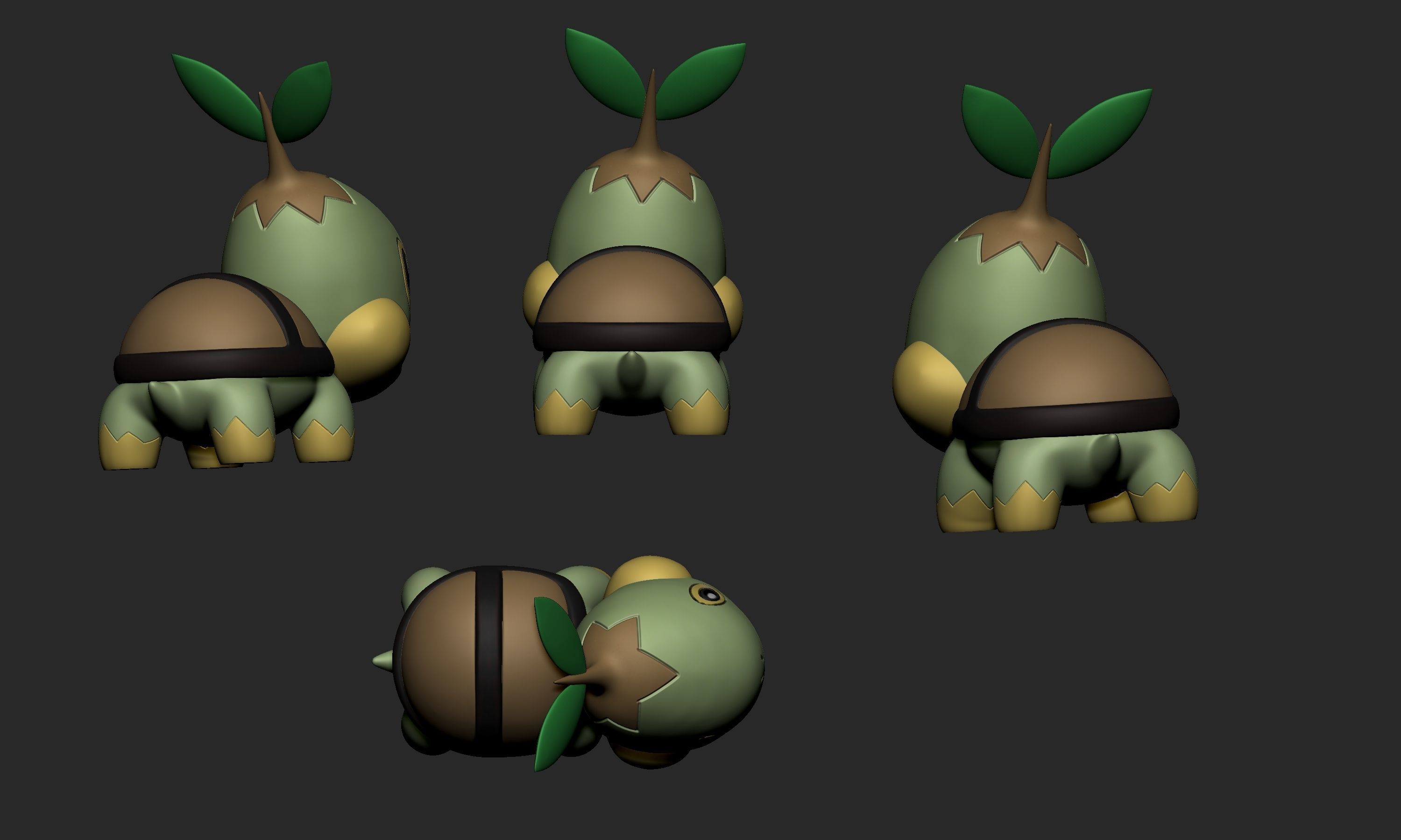 Pokemon - Turtwig Grotle and Torterra 3D print model_12