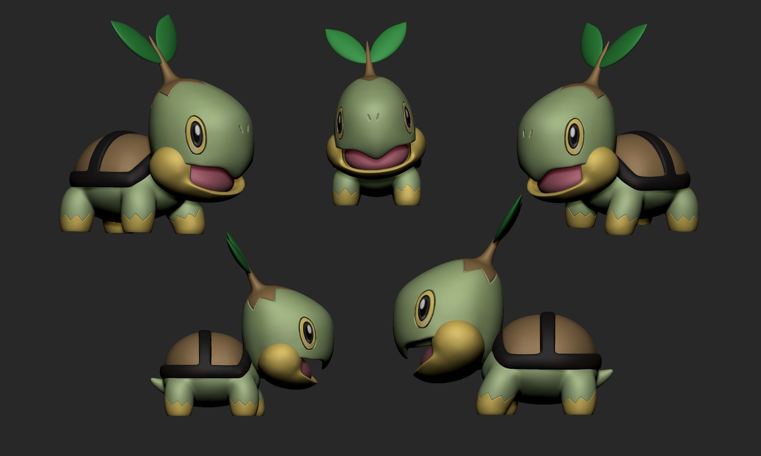 Pokemon - Turtwig Grotle and Torterra 3D print model_6