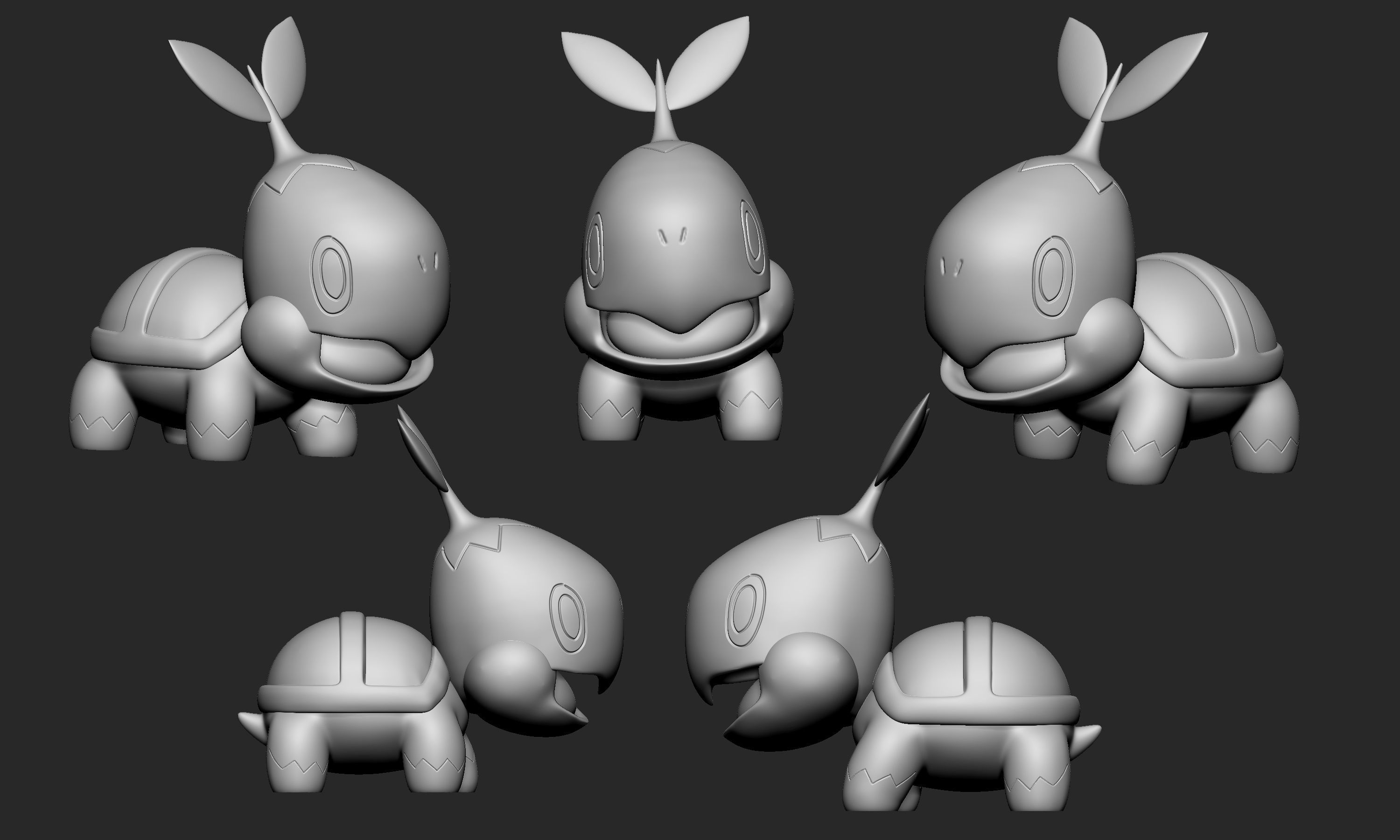 Pokemon - Turtwig Grotle and Torterra 3D print model_14