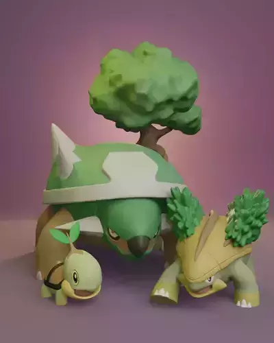 Pokemon - Turtwig Grotle and Torterra