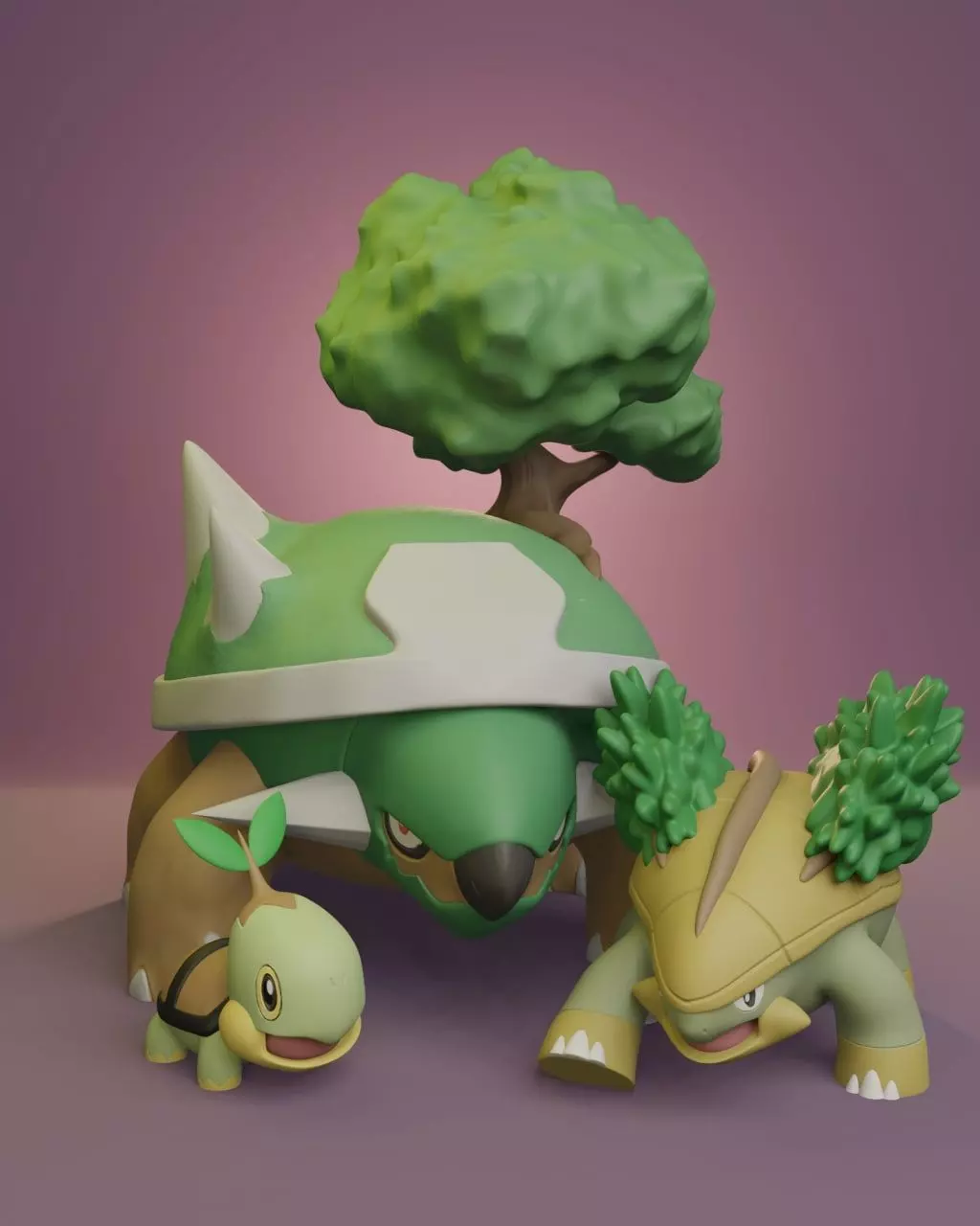 Pokemon - Turtwig Grotle and Torterra 3D print model_0
