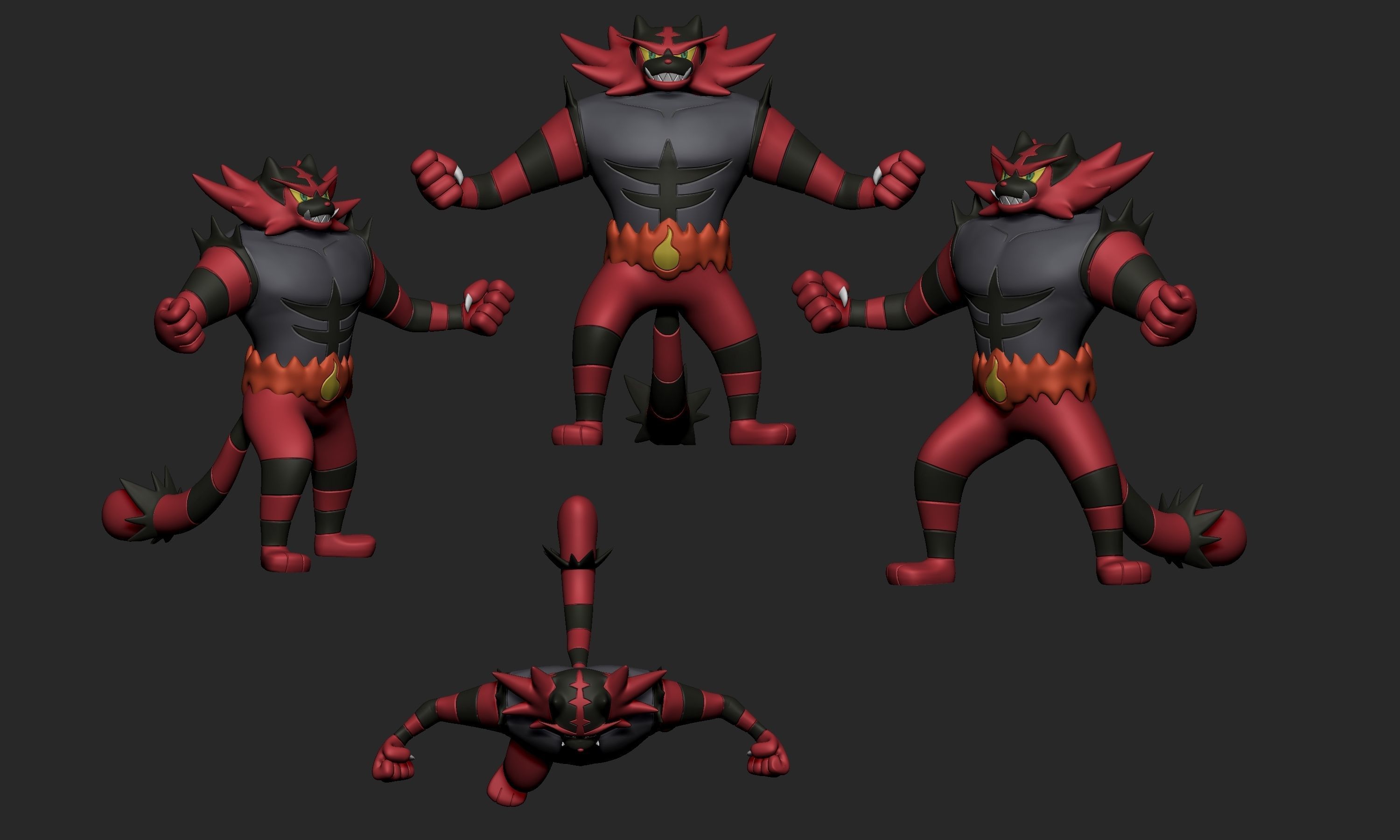 Pokemon - Incineroar 3D print model_2