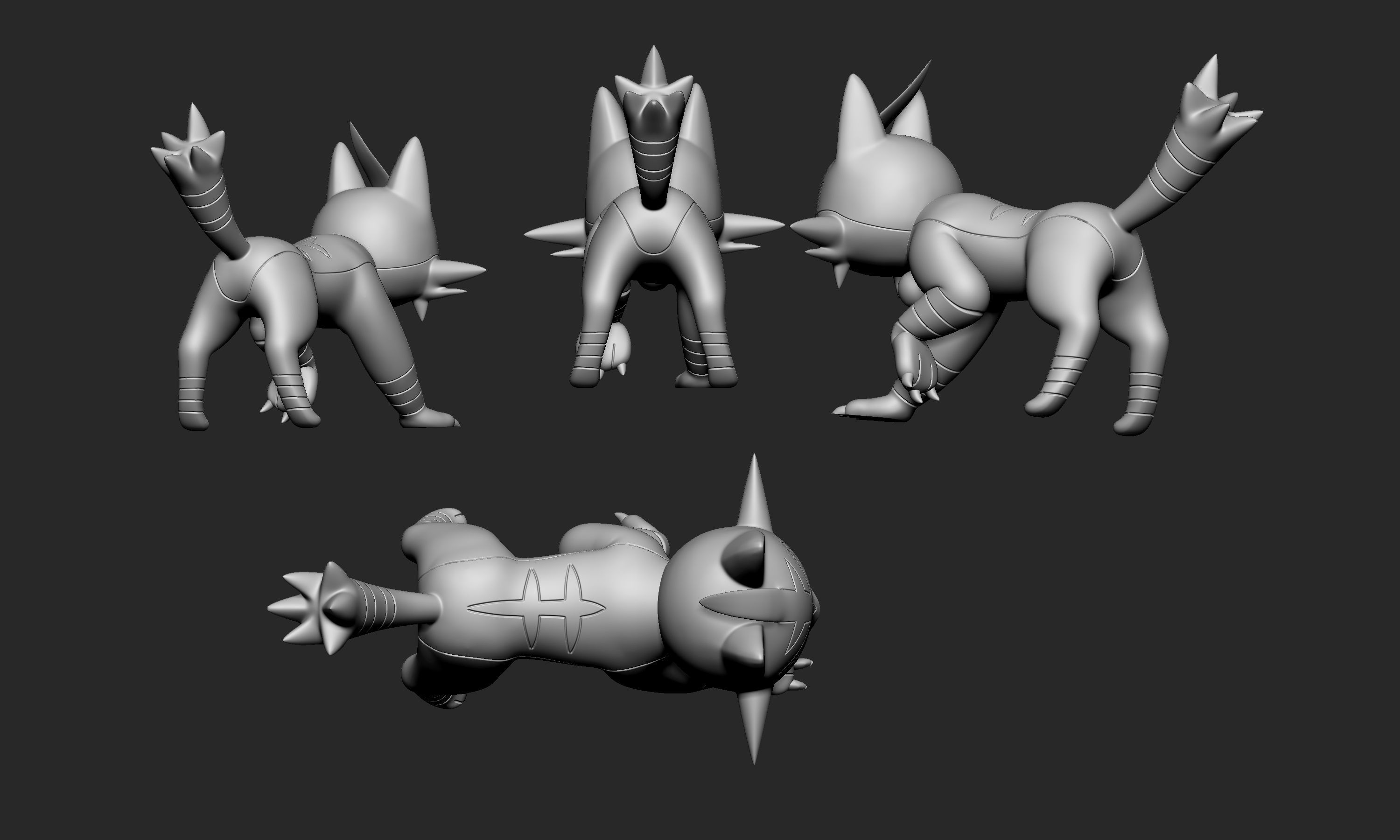 Pokemon - Litten Torracat and Incineroar 3D print model_16