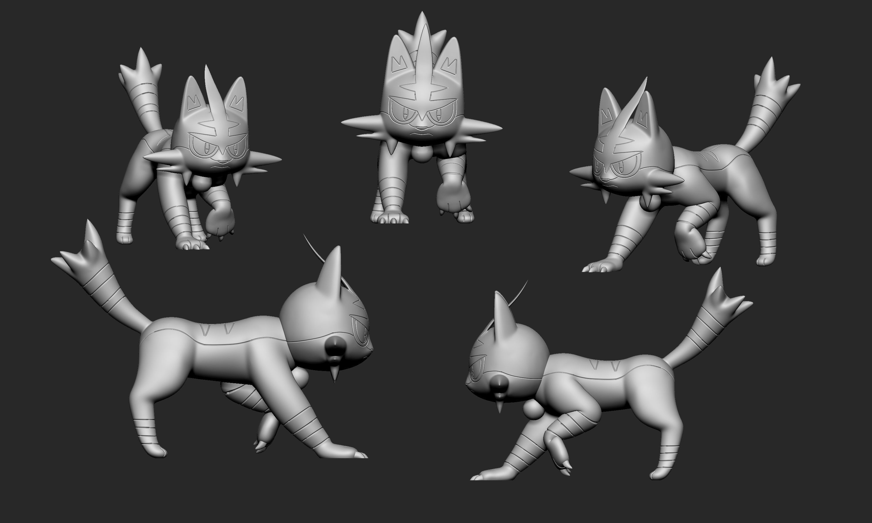 Pokemon - Litten Torracat and Incineroar 3D print model_15