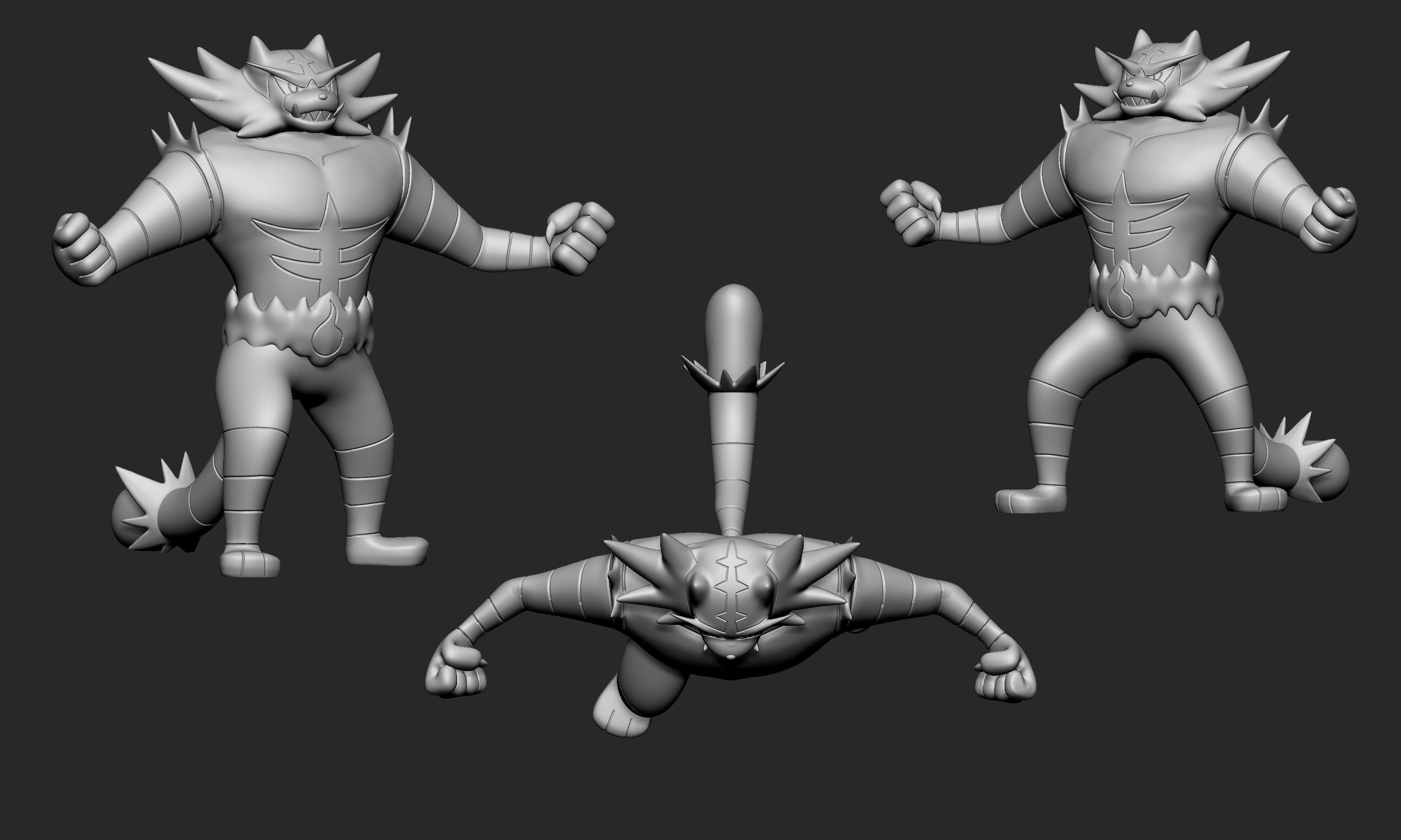 Pokemon - Litten Torracat and Incineroar 3D print model_4