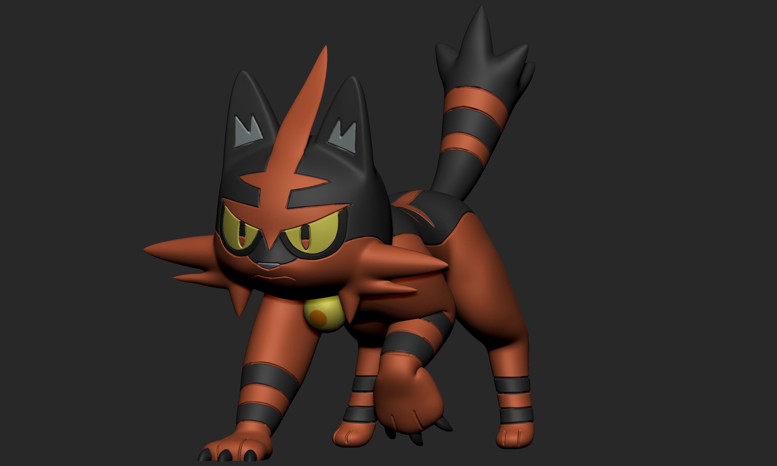 Pokemon - Litten Torracat and Incineroar 3D print model_17