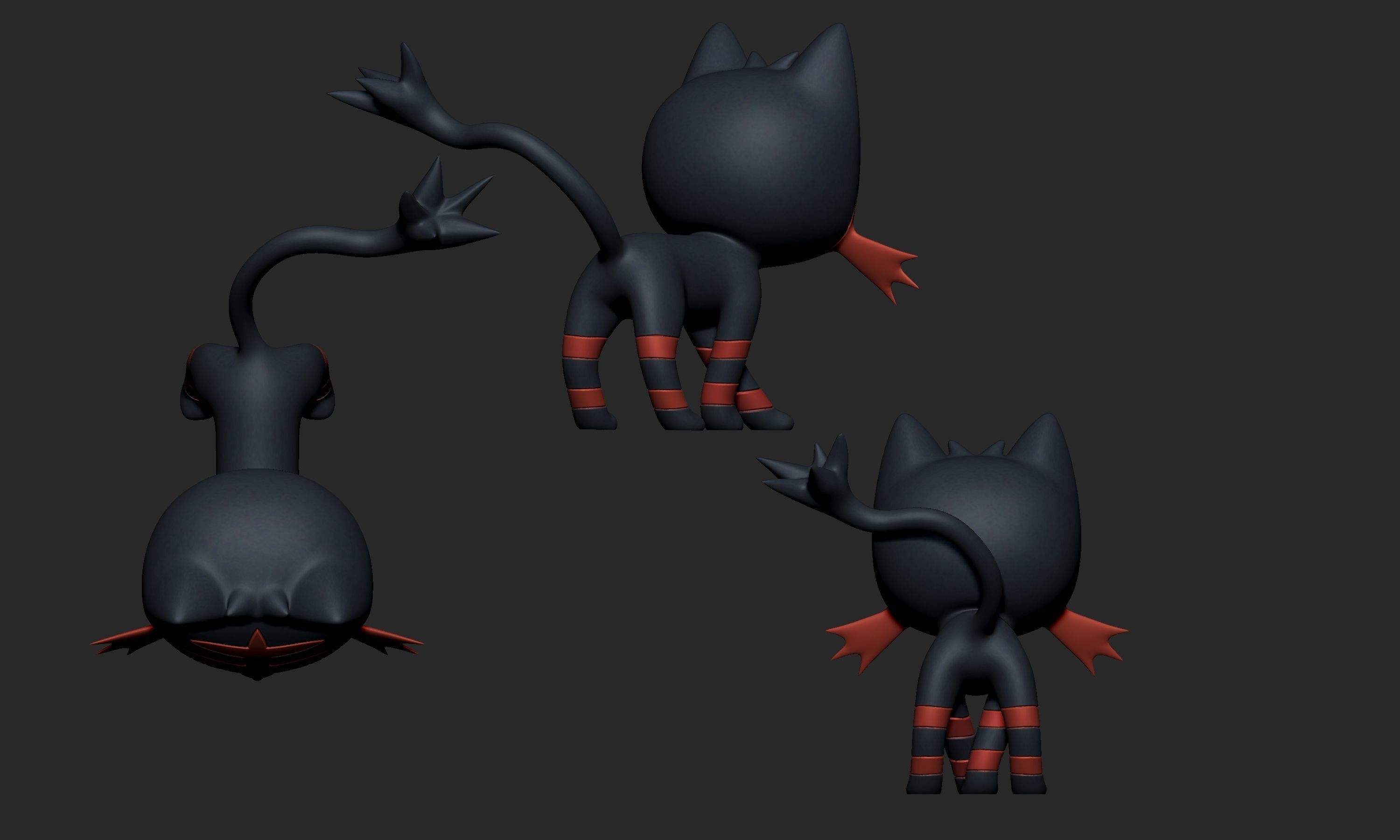 Pokemon - Litten Torracat and Incineroar 3D print model_8