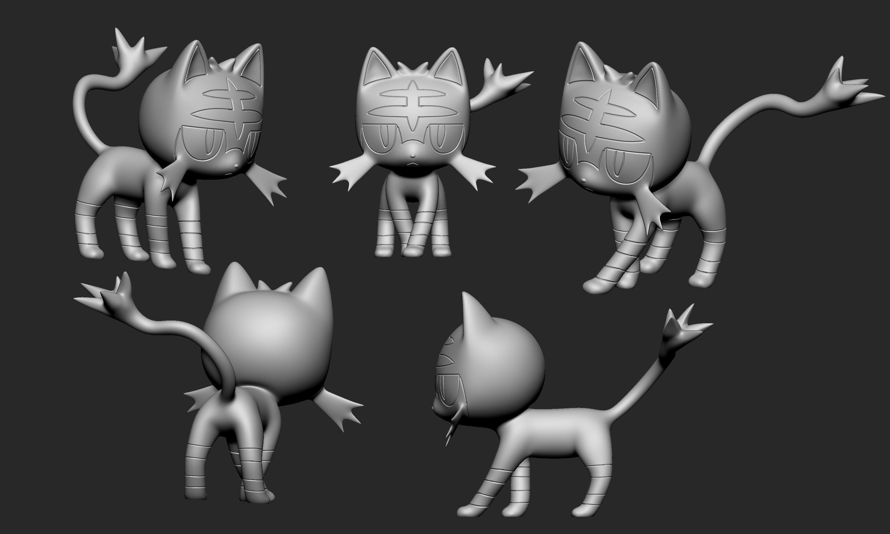 Pokemon - Litten Torracat and Incineroar 3D print model_10