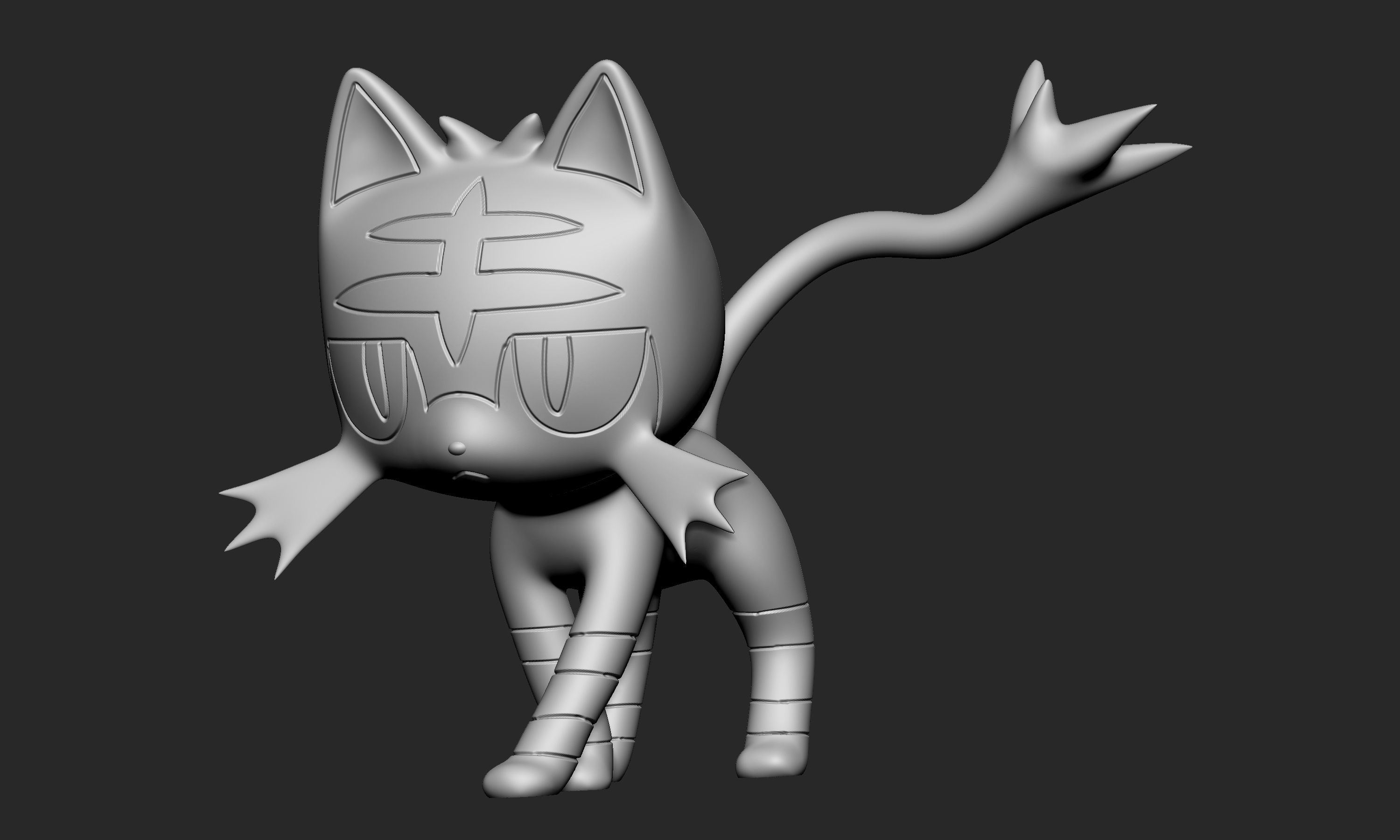 Pokemon - Litten Torracat and Incineroar 3D print model_9