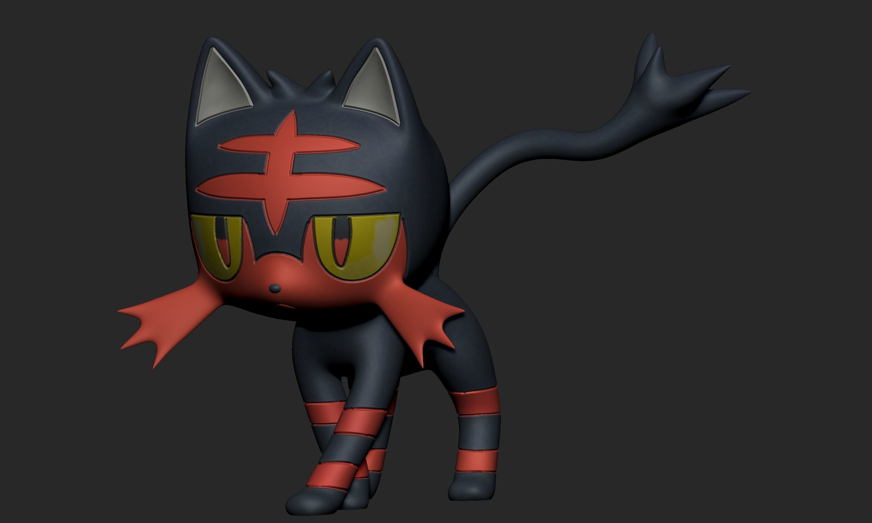 Pokemon - Litten Torracat and Incineroar 3D print model_11