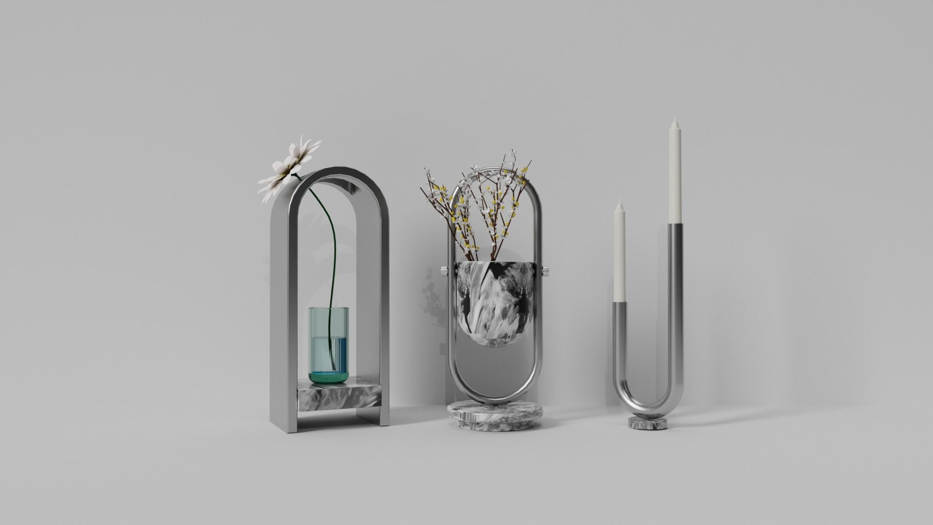 Triple Decorative Set 3D model | CGTrader