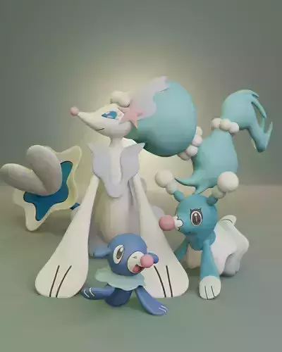 Pokemon - Popplio Brionne and Primarina