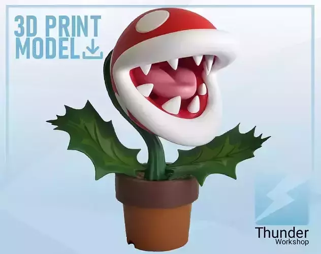 Piranha Plant from Smash Brothers - 3D PRINTABLE STATUE 3D print model