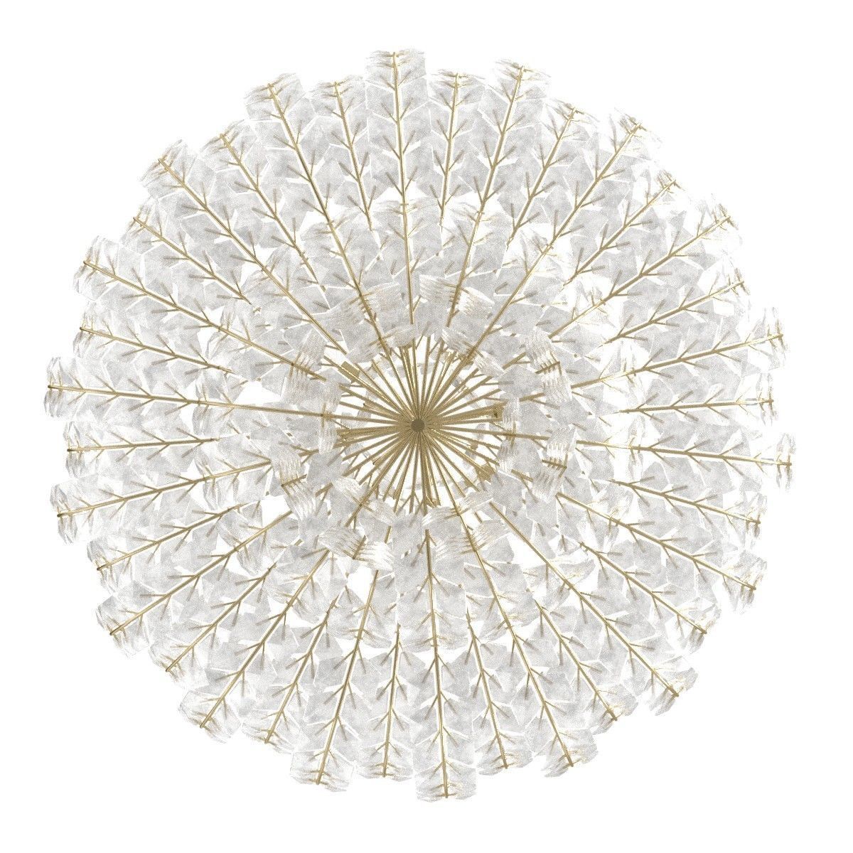 Custom made crystal art deco floral chandelier 3D model_2