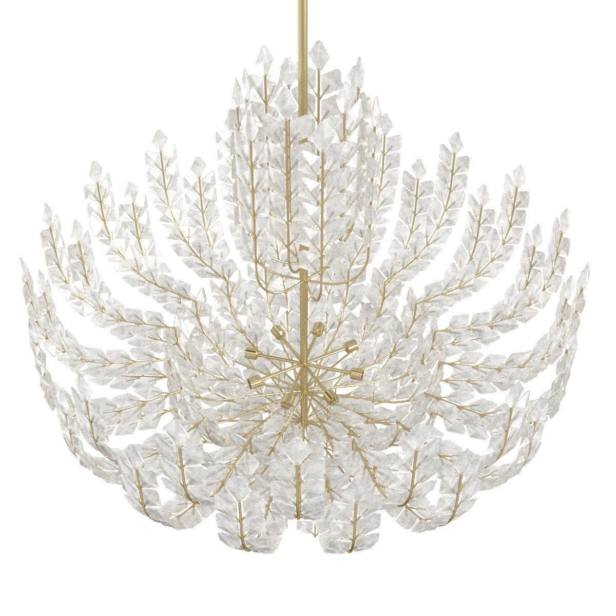 Custom made crystal art deco floral chandelier 3D model_3