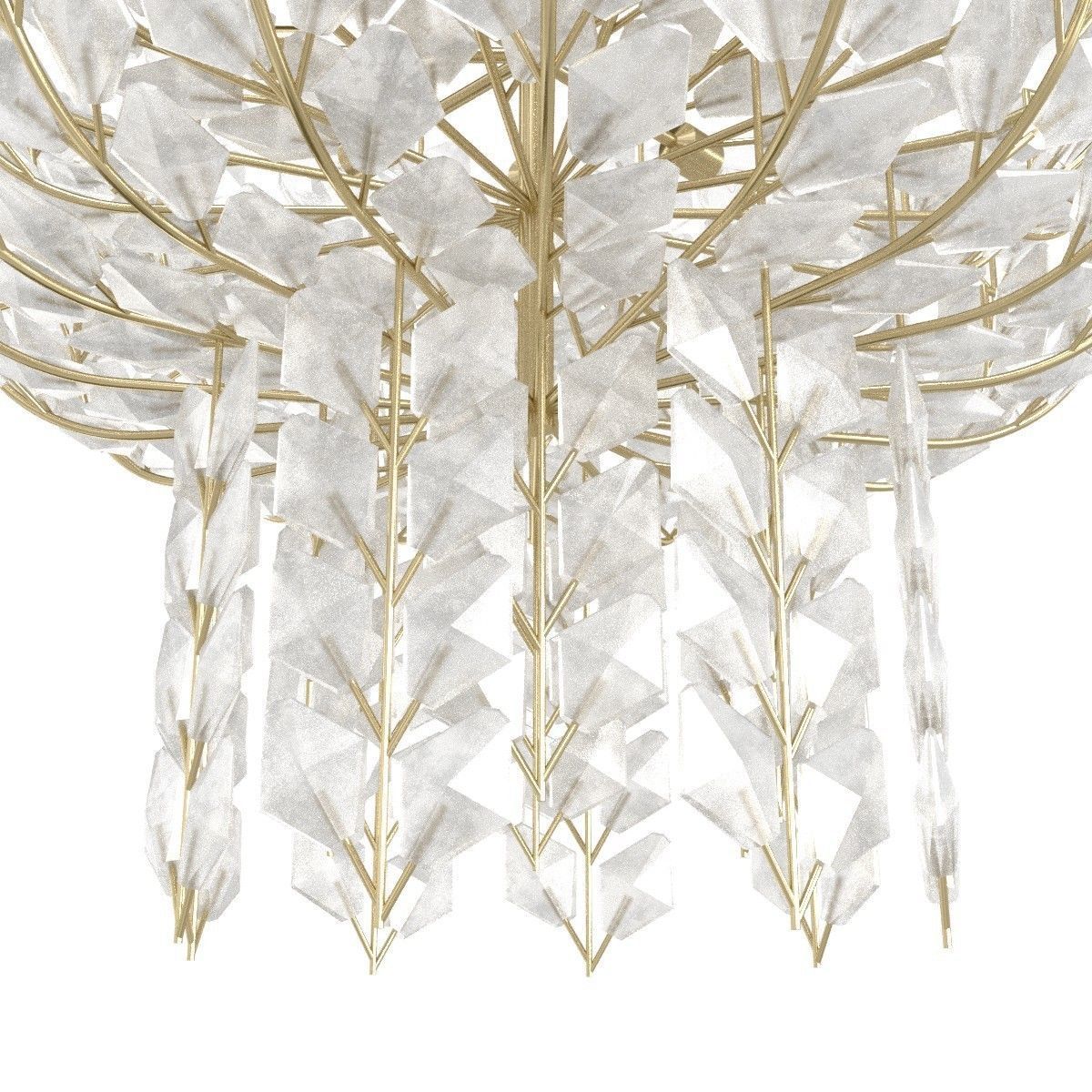Custom made crystal art deco floral chandelier 3D model_5