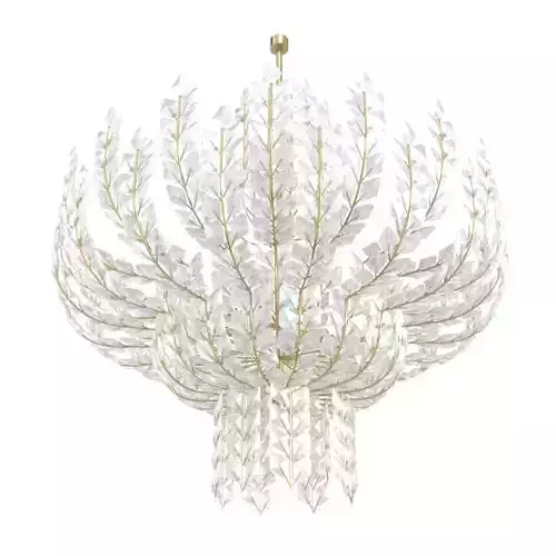 Custom made crystal art deco floral chandelier