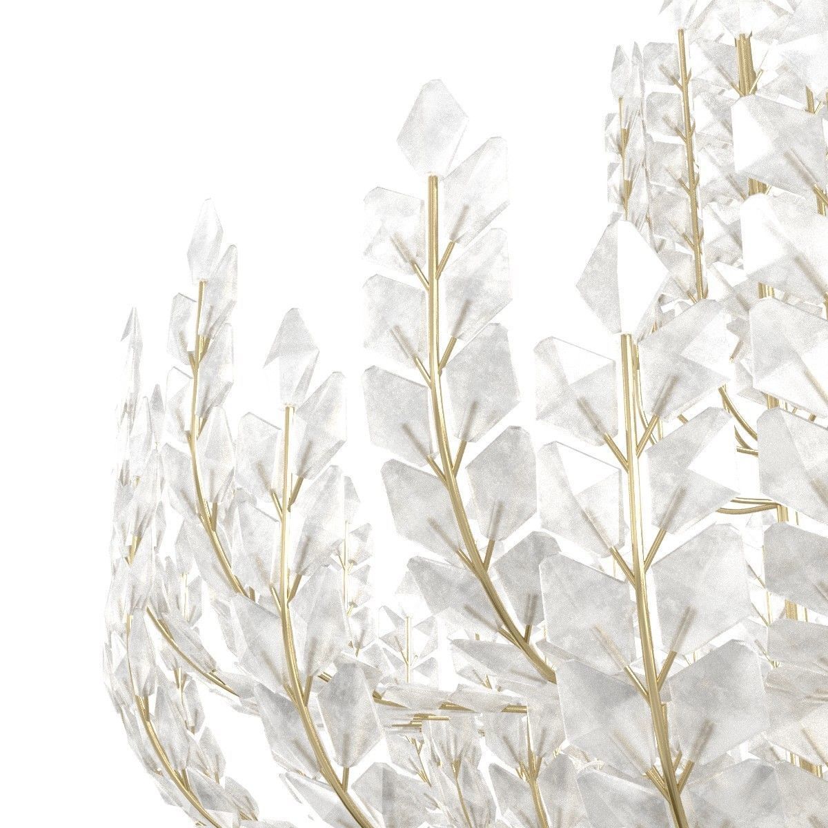 Custom made crystal art deco floral chandelier 3D model_4