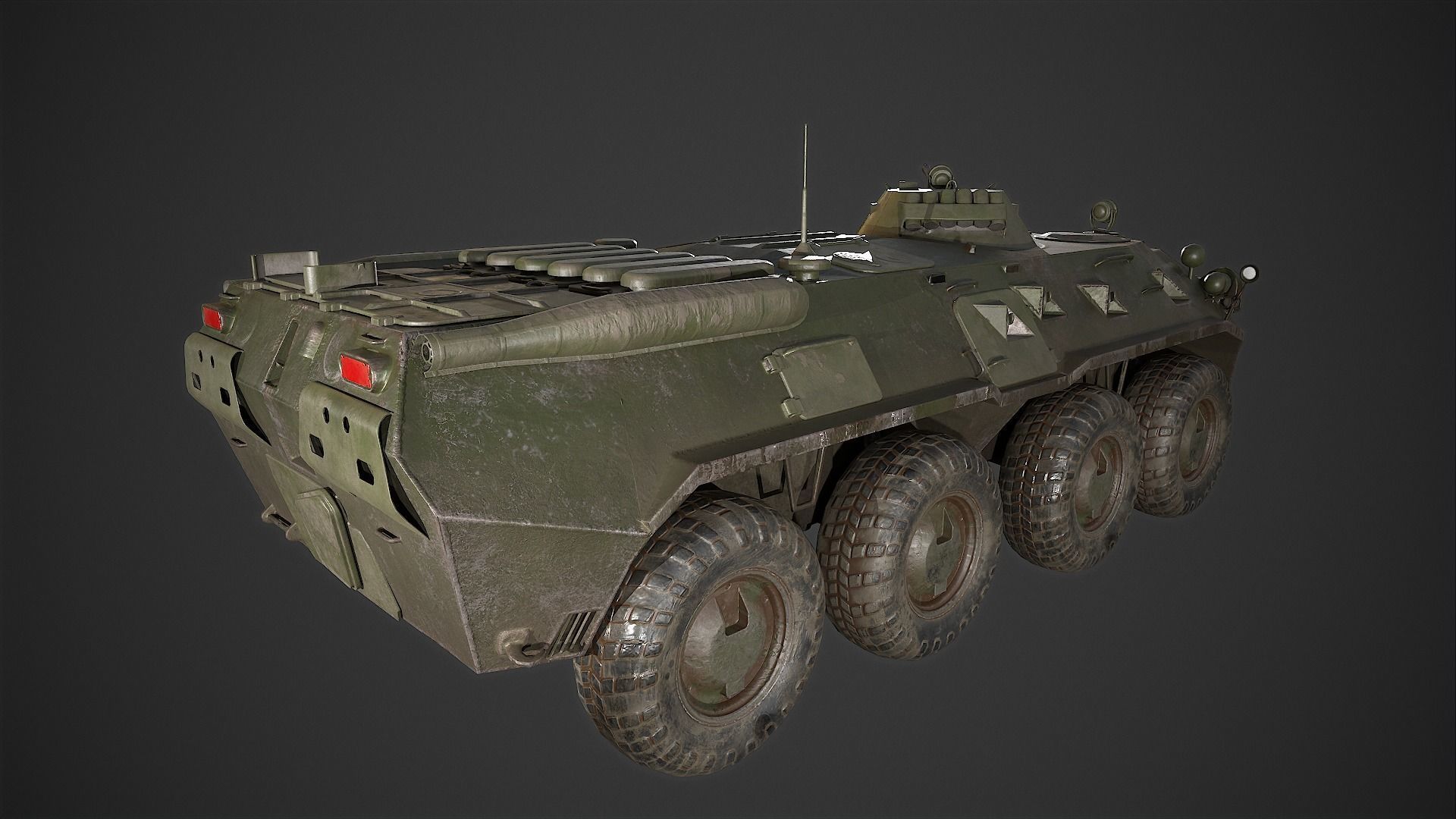 btr-80 russian armoured vehicle Low-poly 3D model_4