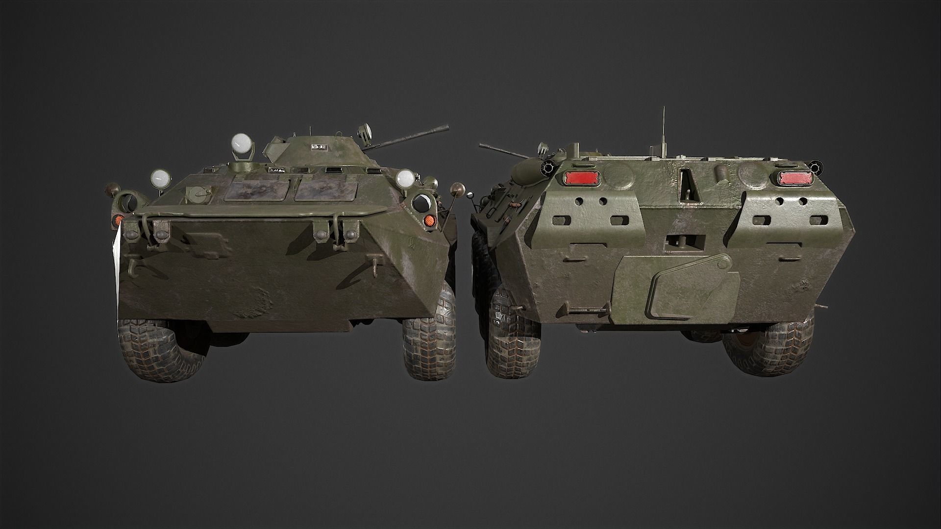 btr-80 russian armoured vehicle Low-poly 3D model_2