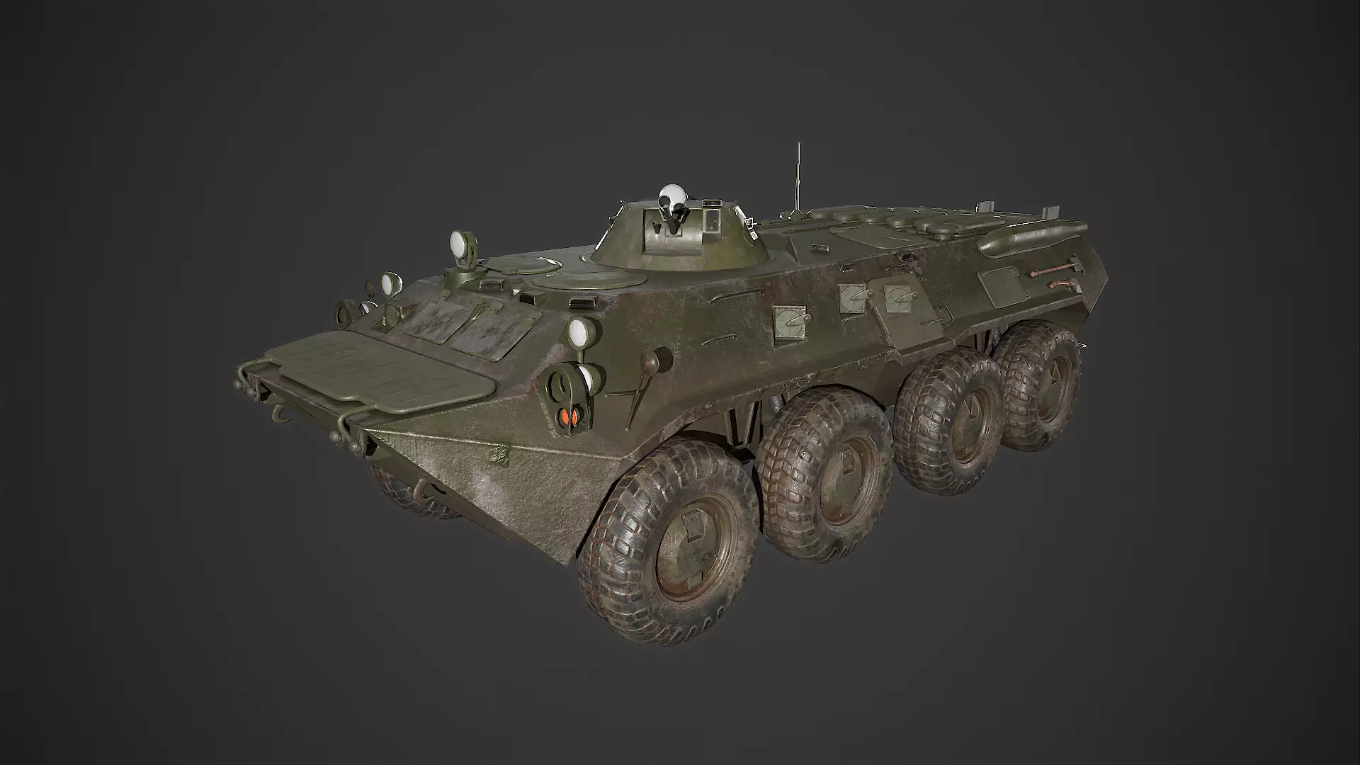 btr-80 russian armoured vehicle Low-poly 3D model_0